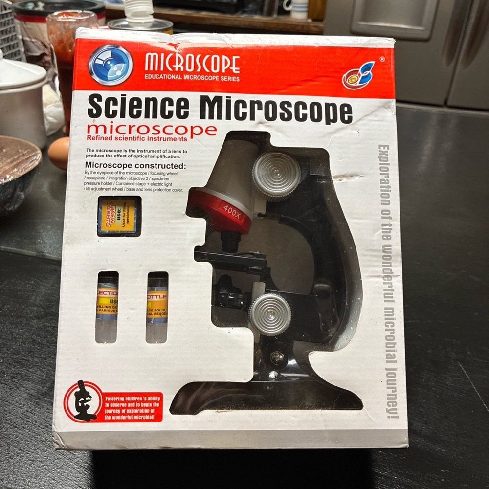 Micros Science Microscope - Black and Red